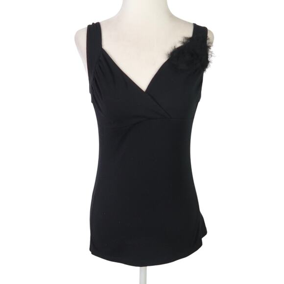 Express black babydoll tank top with rosette S - Picture 1 of 8